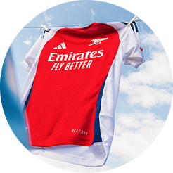 Premier League Football Shirts feautring the latest 24/25 Arsenal Home Shirt