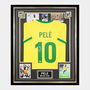 Signed Pele Jersey Framed Brazil Icon Autograph