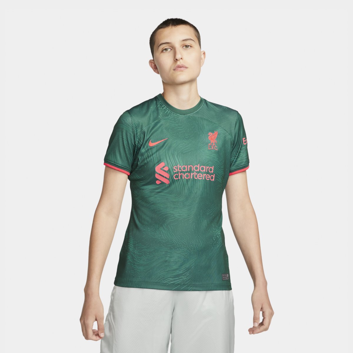 Liverpool FC 2022/23 Stadium Goalkeeper Big Kids' Nike Dri-FIT Soccer Jersey.