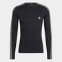 Techfit 3 Stripe Long Sleeve T Shirt Mens