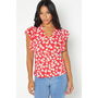 Happy Floral Red Blouse