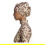 Solid Animal Print Reversible Turban Womens