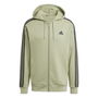 Fleece 3 Stripes Full Zip Hoodie Mens