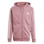 Essentials Fleece 3 Stripes Full Zip Hoodie Mens