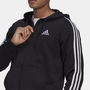 Fleece 3 Stripes Full Zip Hoodie Mens