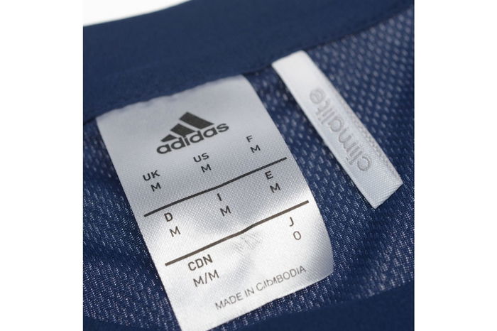 Sereno, 3 Bande, T-shirt pour hommes en Bleu foncé et blanc