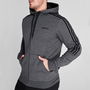 Essentials Fleece 3 Stripes Full Zip Hoodie Mens