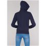 Essential 3 bandes, Sweatshirt bleu foncé à capuche et zip pour femmes