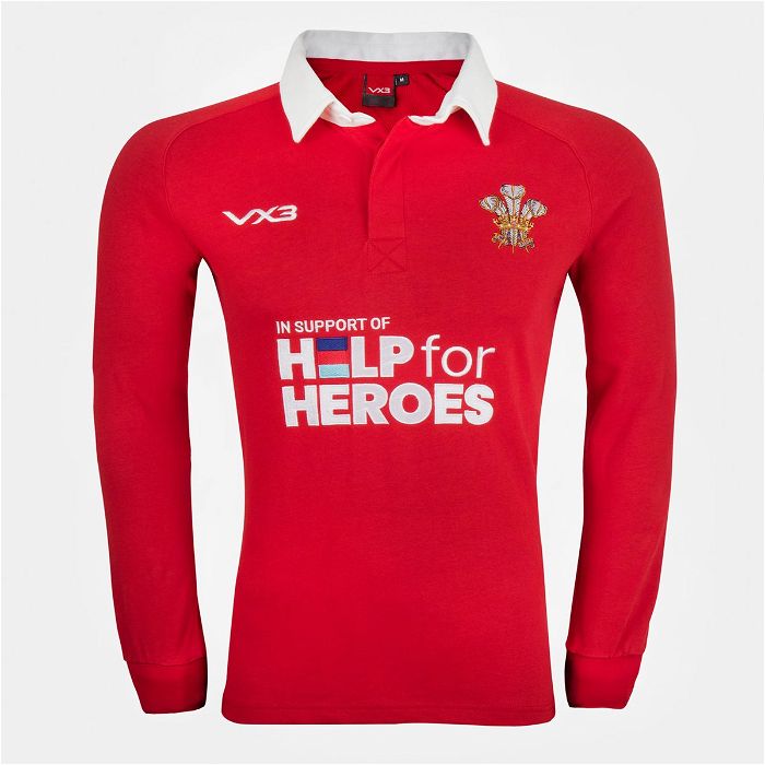 Help 4 Heroes Wales Long Sleeve Rugby Jersey Mens