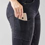 Shona Full Grip Silicone Print Denim Breeches