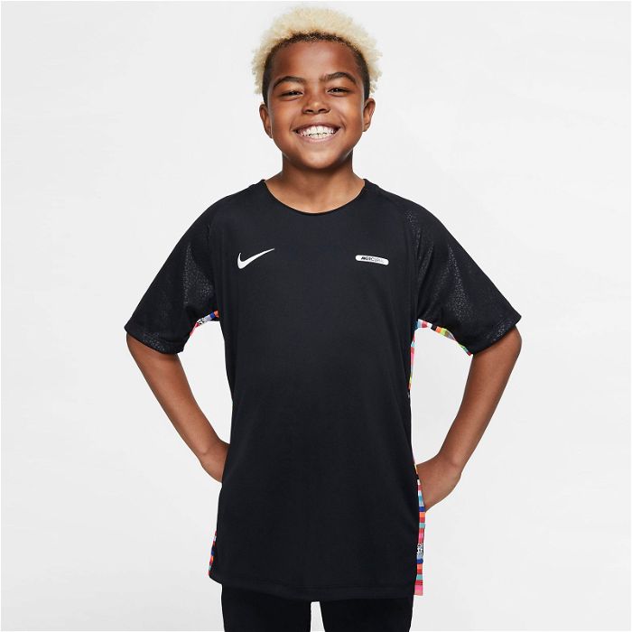 Mercurial Dri-Fit, T-shirt noir d'entrainement de football pour enfants