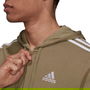 Essentials Fleece 3 Stripes Full Zip Hoodie Mens